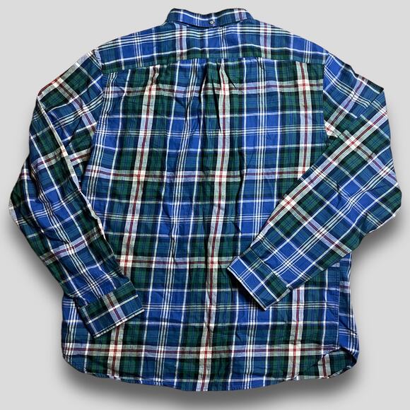 MENS BUTTON DOWN OLD NAVY 100 COTTON PLAID FALL 90s PREPPY WESTERN VIBES SIZE XL - Picture 2 of 9